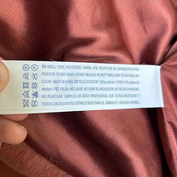 FOREVER 21 GIRLS Cinammon Coloured Faux Fur Cropped Zippered Fall Jacket US S - Picture 7 of 7